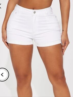NWT Fashion Nova Women's White Frayed Jean Shorts